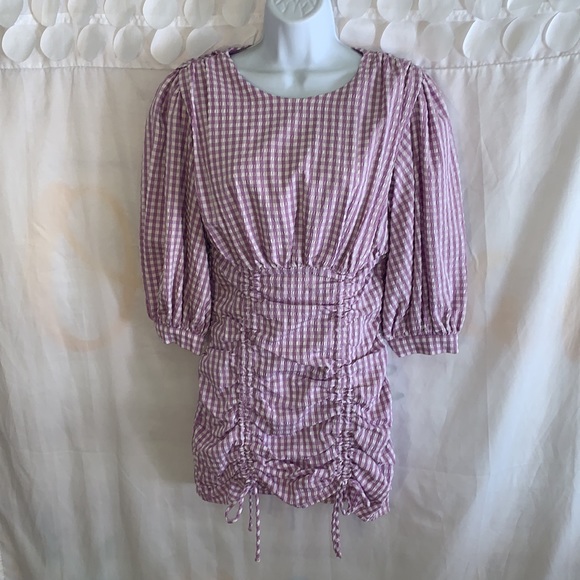 Zara Blogger’s Fave Lilac Gingham Mini Dress NWT E25011 - Picture 4 of 11